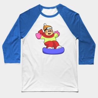 Bear at Snowboarding with Snowboard Baseball T-Shirt